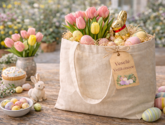 Látková taška místo velikonočního košíku